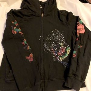 Vintage Hoodie Butterfly Print
